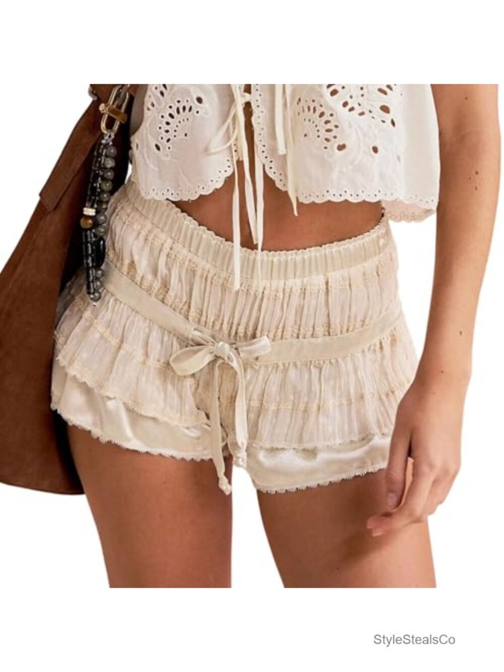 Women Y2K Multi-Layered Bloomers Lace Ruffle Lolita Mini Shorts
